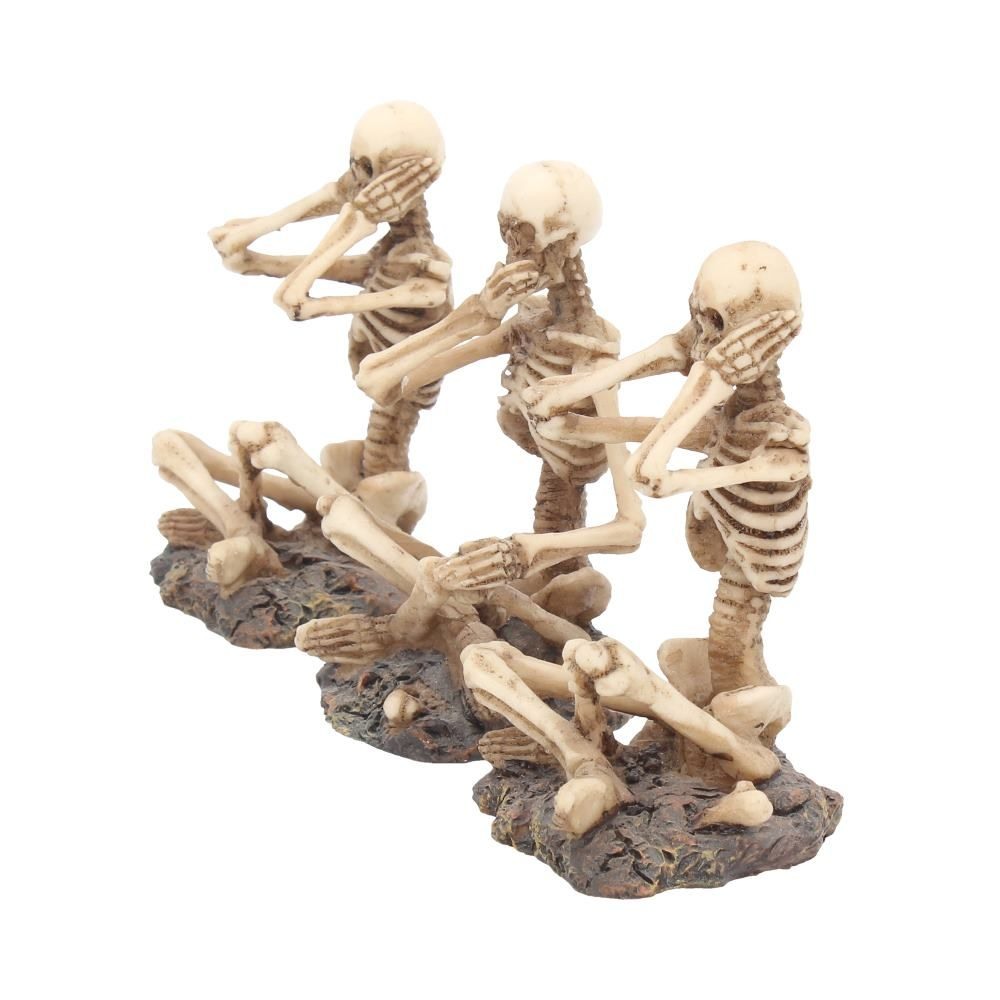 Nemesis Now - See No, Hear No, Speak No Skeletons Figurines - Cream